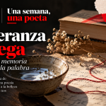 Esperanza Ortega: la vida, la memoria y el hilo de la palabra. Composición conceptual inspirada en su universo poético. Imagen generada con inteligencia artificial para Revista GAFE.